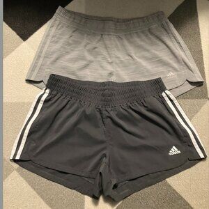 Adidas Women's Bundle of 2 AeroReady Shorts-Dark Gray and Light Gray Size M